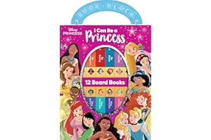 Disney Princess - I Can Be Princess My First Library Board Book Block 12-Book Set Teaches Positive Traits Like Caring, Friendliness, Curiosity, and More! - PI Kids