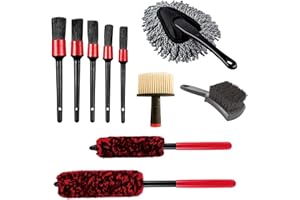 Yungeln 10Pcs Car Wheel Brush Set,Car Wheel Rim Tire Brush,Long Soft Wheel Brush,Car Detail Brushes and Stiff Tire Brush,Car Detailing Wash Kit for Car Rim and Tire Detailing
