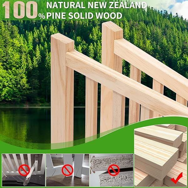 YOCAN PAINT-FREE WOODEN FREESTANDING DOG GATES FOR THE HOUSE,DOORWAYS, STAIRS,WOOD DOG FENCES INDOOR PET GATE,STEP OVER FENCE-4 PANEL H:23”