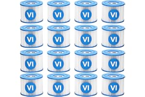 Summer&Kiss Type VI Hot Tub Filter Spa Filters Replacement Cartridge, 16 Pack Pool Filter Compatible with Coleman SaluSpa 90352E 58323 and Other Inflatable Hot Tub
