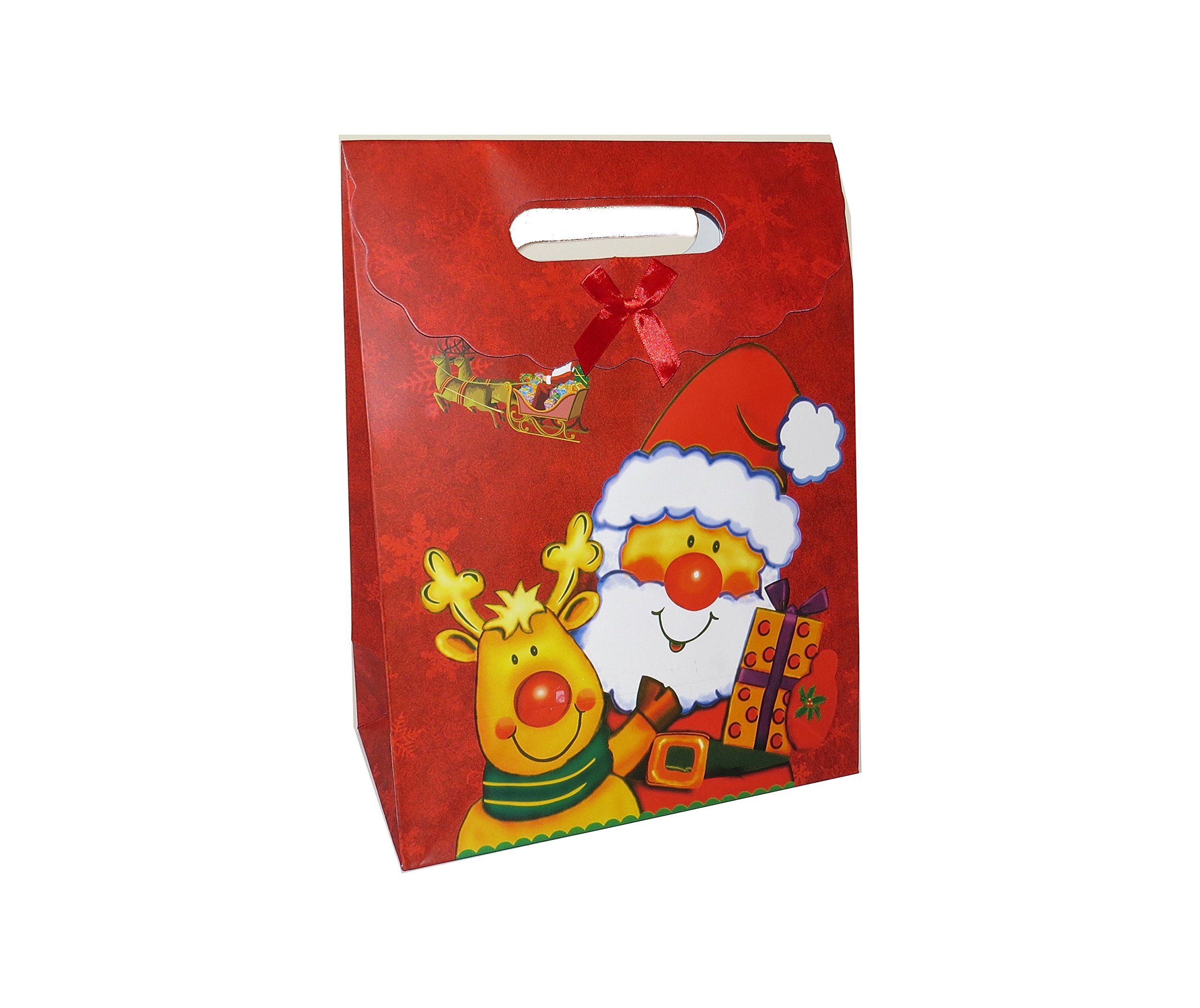 **NEW** LARGE CHRISTMAS SANTA GIFT BAGS/BOXES - RED - FOR PRESENTS - PACK OF 12