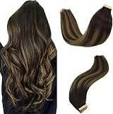 GOO GOO Hair Extensions Tape In 22in 50g 20pcs Dark Brown Balayage