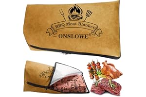 ONSLOWE BBQ Blanket for Resting Meat, Reusable Reat Insulated Resting Bag, Smoker Meat Resting Blanket, Insulated Brisket Resting Blanket with Wide Mouth(BBQ Blanket 25 in Brown)