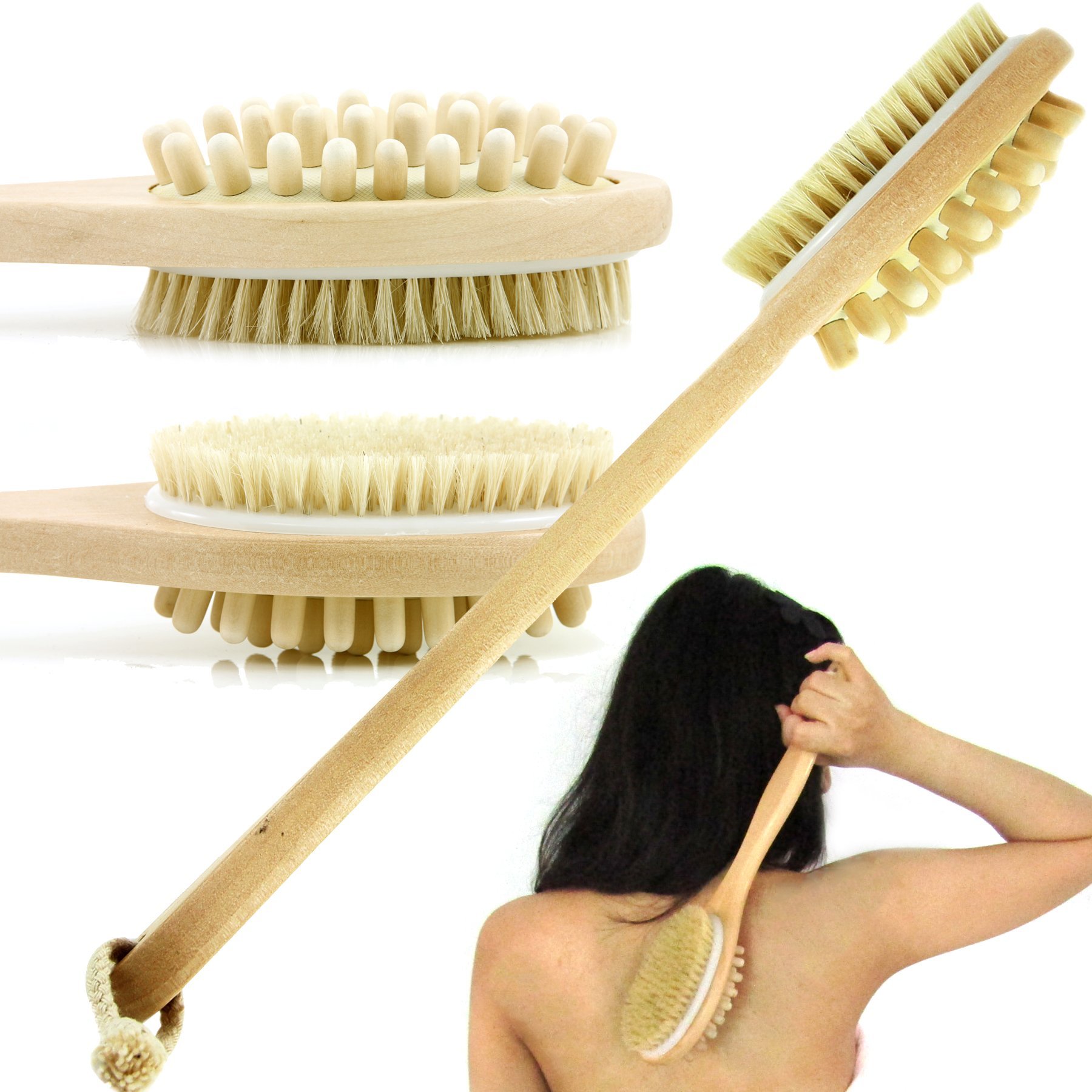 Bath & Relax Bath Body Brush Natural Bristles Long Handled Shower Back Scrubb.. 23 819wLRPjz7L