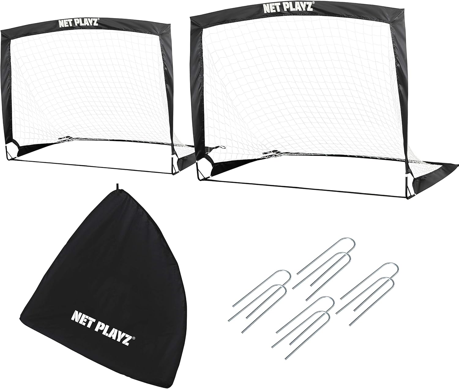 NET PLAYZ 4ftx3ft Easy Fold-Up Portable Training Soccer Goal, Set of 2 : Sports & Outdoors