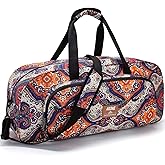 AROME Yoga Mat Bag for Women Men, Large Canvas Yoga Bag for 1/4" 1/3" 2/5" 1/2" Extra Thick Exercise Yoga Mat Gym Tote Sports Duffle Bag Carrying Bags with Wet Pocket & Shoulder Strap & Mat Strap