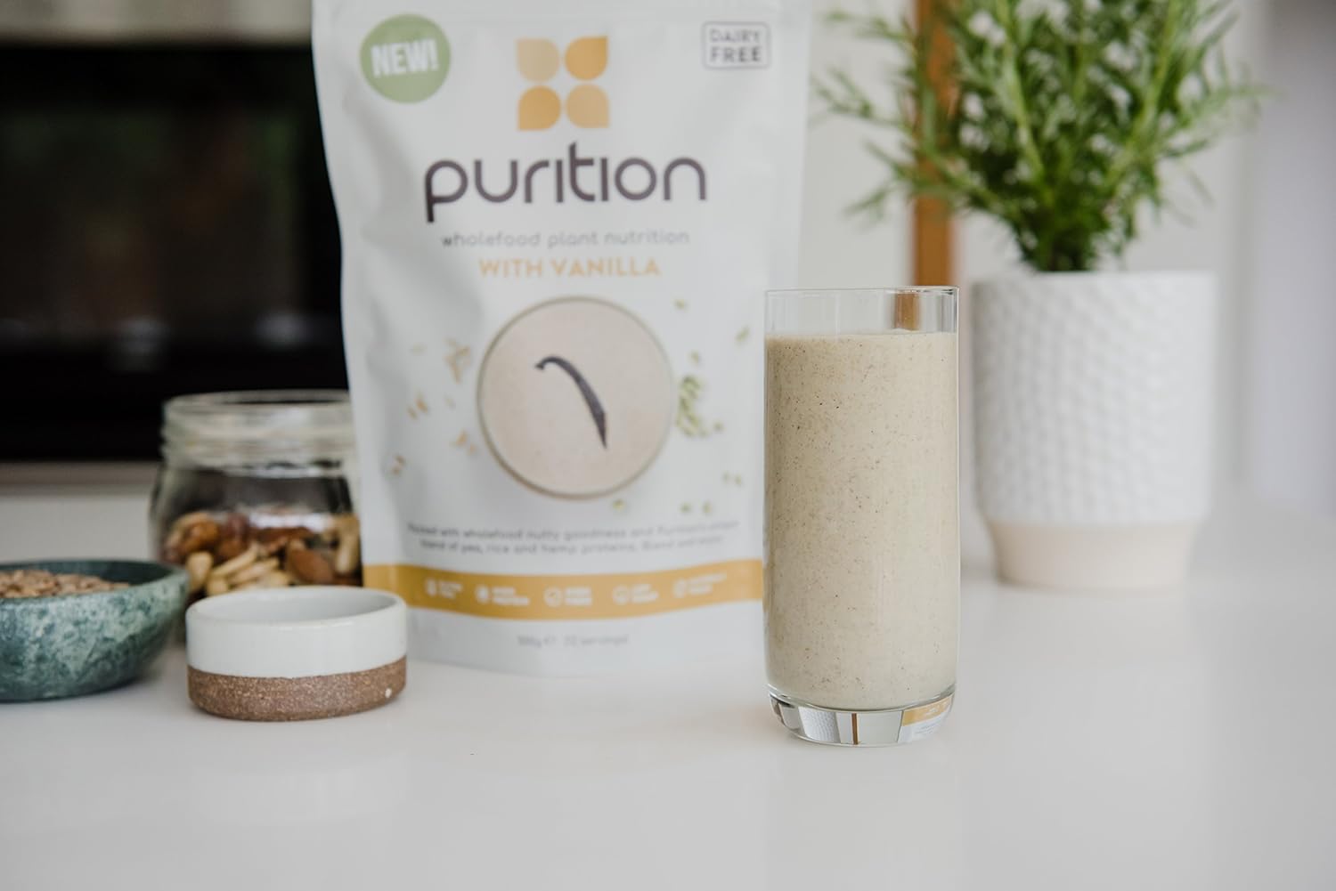 Purition Vegan Vanilla - High Protein Wholefood Shake, 500 g (Pack of 1) - Image 4