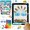 Sky Castle DoodleJamz JellyPics - Sensory Drawing Pads Filled with Non-Toxic Squishy Beads and Gel – Includes Stylus, Removable 2-Sided Emoji Backer Card (Rainbow Beads)