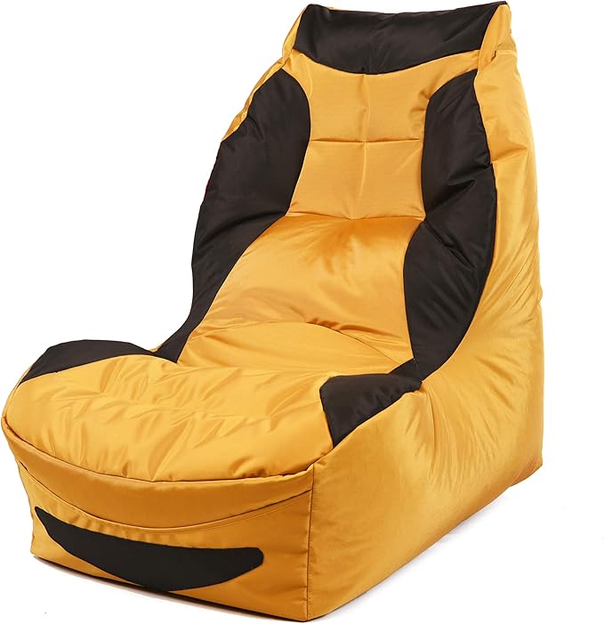 Lushberry Bean Bag Gaming Chair Play Station in Yellow and Black Finish