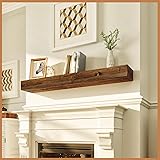 Avana Floating Fireplace Mantel - Natural Wood