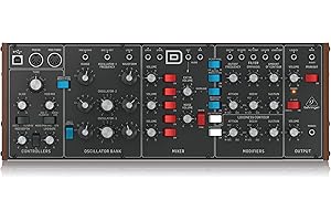 Behringer MODEL D, Authentic Analog Synthesizer with 3 VCOs, Ladder Filter, LFO and Eurorack Format