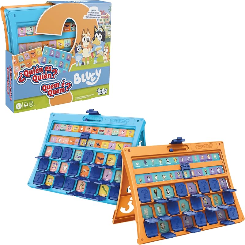 Jogo Quem é Quem para Crianças? Edição Bluey, Jogos de Tabuleiro Família & Viagem, 6+ - Versão espanhola - portuguesa