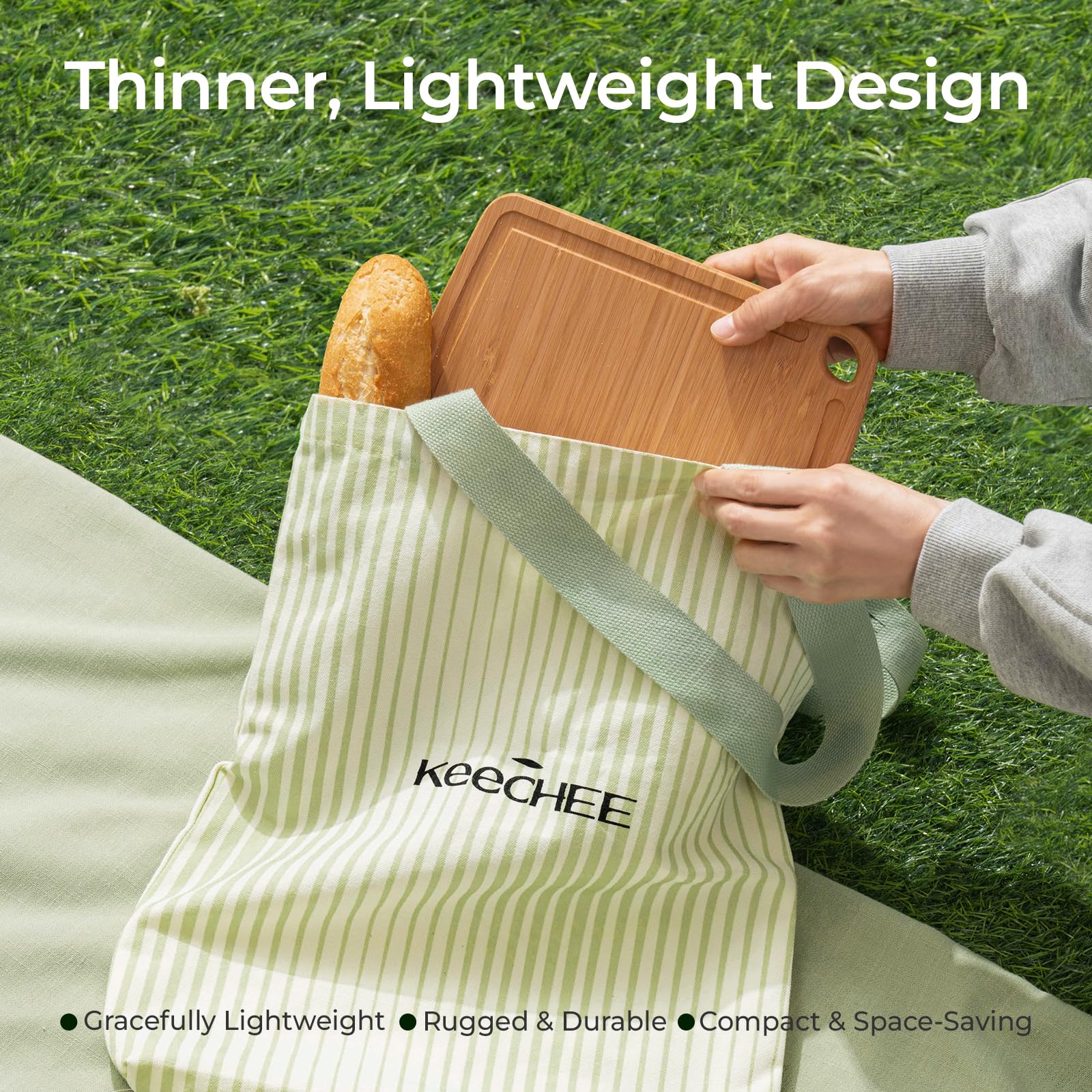 Keechee Dishwasher Safe Carbonized Bamboo Wood Cutting Boards for Kitchen with Juice Groove, Wooden Charcuterie & Chopping for Fruit, Vegetables & Cheese, Durable, Lightweight, Water-Resistant