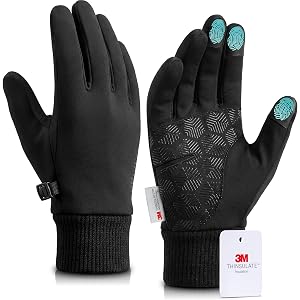 SIMARI Winter Gloves for Women Men - Cold Weather Thermal Touch Screen Ski Snow Glove Liners, Non-Slip Palm & Warm Fleece Lin