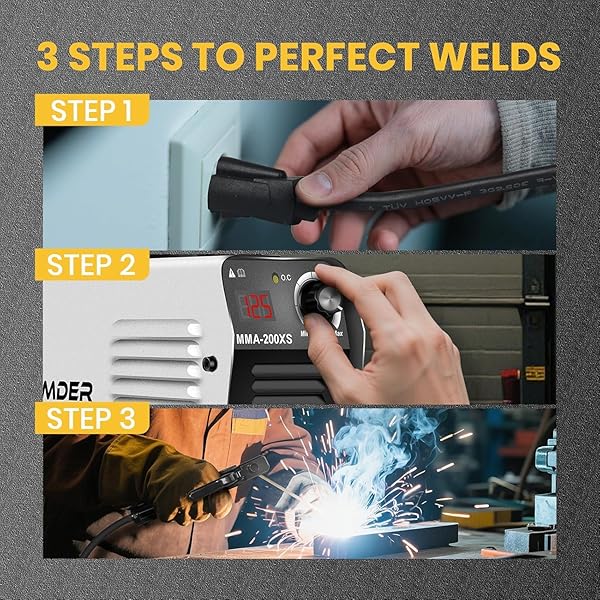 SSIMDER MINI STICK WELDER 110V 3.55LBS PORTABLE WELDING MACHINE IGBT INVERTER ARC WELDER FOR WORKSHOP OUTDOOR SUPPORTS E6013 E7018 RODS 1/16″ 1/8″