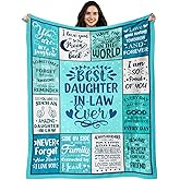 Daughter in Law Valentines Day Birthday Gifts - Daughter in Law Gifts from Mother - Unique Birthday Gift for Daughter-in-Law from Dad - Future Gift for Best Daughter-in-Law Blanket Presents 50"x60"