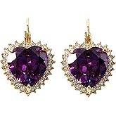 Navachi 18k Gold Plated Multicolor Round Zircon White Crystal Leverback Earrings