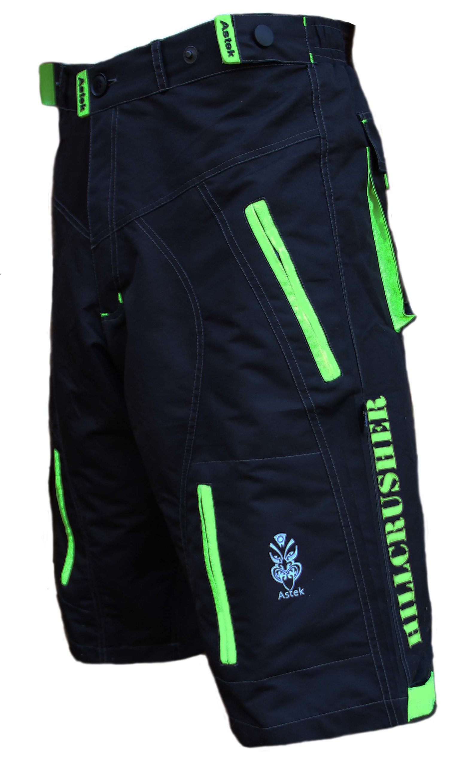 Galleon Astek Men's Neon Green Black MTB Baggy Padded Mountain Bike