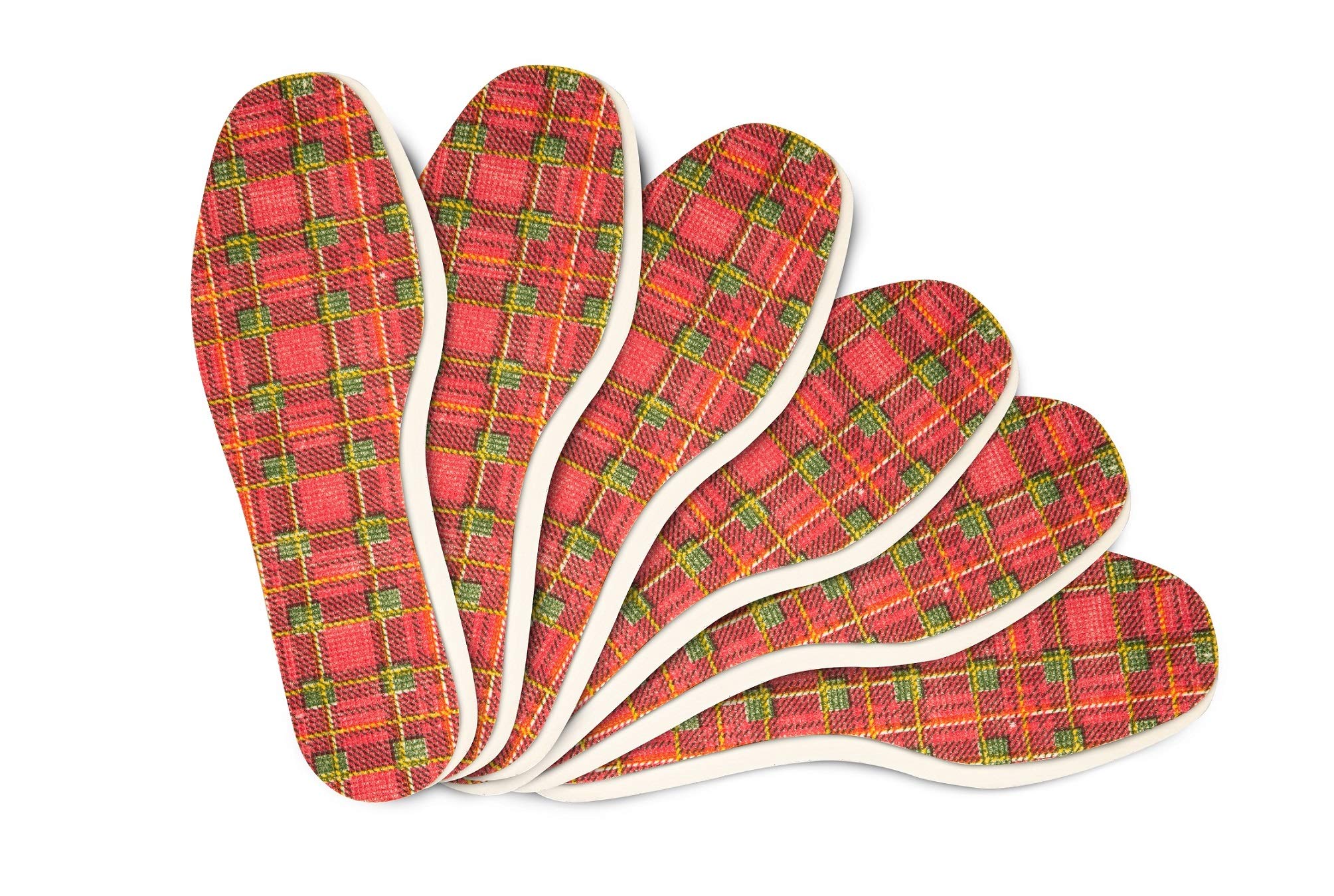 Photo 1 of 6 Pair Pack Tartan Shoe Insoles Set for Men and Women, Comfortable Shoe Inserts for Everyday Use, Unisex Shoe Insoles with Stylish Tartan Design, Kaps (39 EUR / 8 US Women)