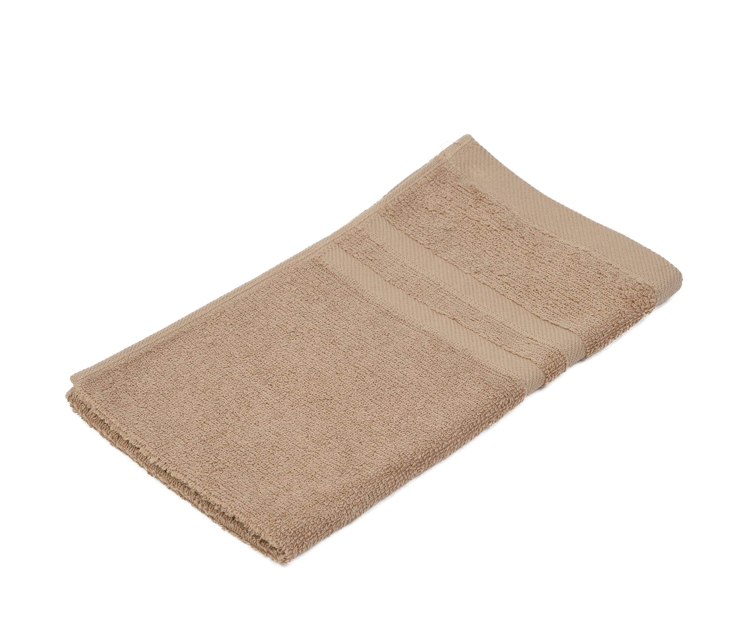 Gözze - Set of 4 Guest Towels, Soft and Absorbent, 100% Cotton, 30 x 50 cm - Cappuccino