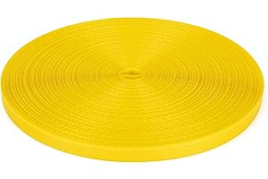 DJSUNPACKING 1/2" x 300' Polypropylene (PP) Strapping Roll, 300 lbs Break Strength– Affordable and Lightweight Strapping（100m Yellow）