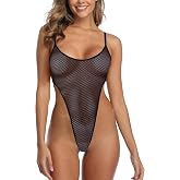 SHERRYLO Sheer One Piece Swimsuit See Through G String Bodysuit Monokini | Mesh One Piece Bikini Sheer When Wet Swimsuits Revealling Bathing Suits