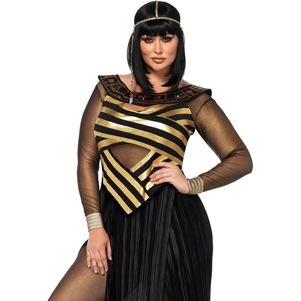 slim fit dress slacks Women Black Cleopatra Dress Costume Set with Necklace, Belt, Headband main image 1