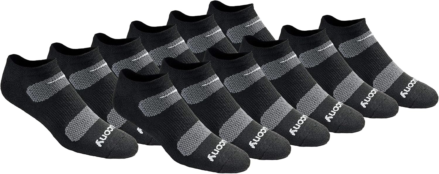Saucony Men's Multi-pack Mesh Ventilating Comfort Fit Performance No-show Socks at  Men’s Clothing store