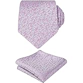 Alizeal Mens 3.15inches Light Color Rustic Tie with Flower Printed Handkerchief