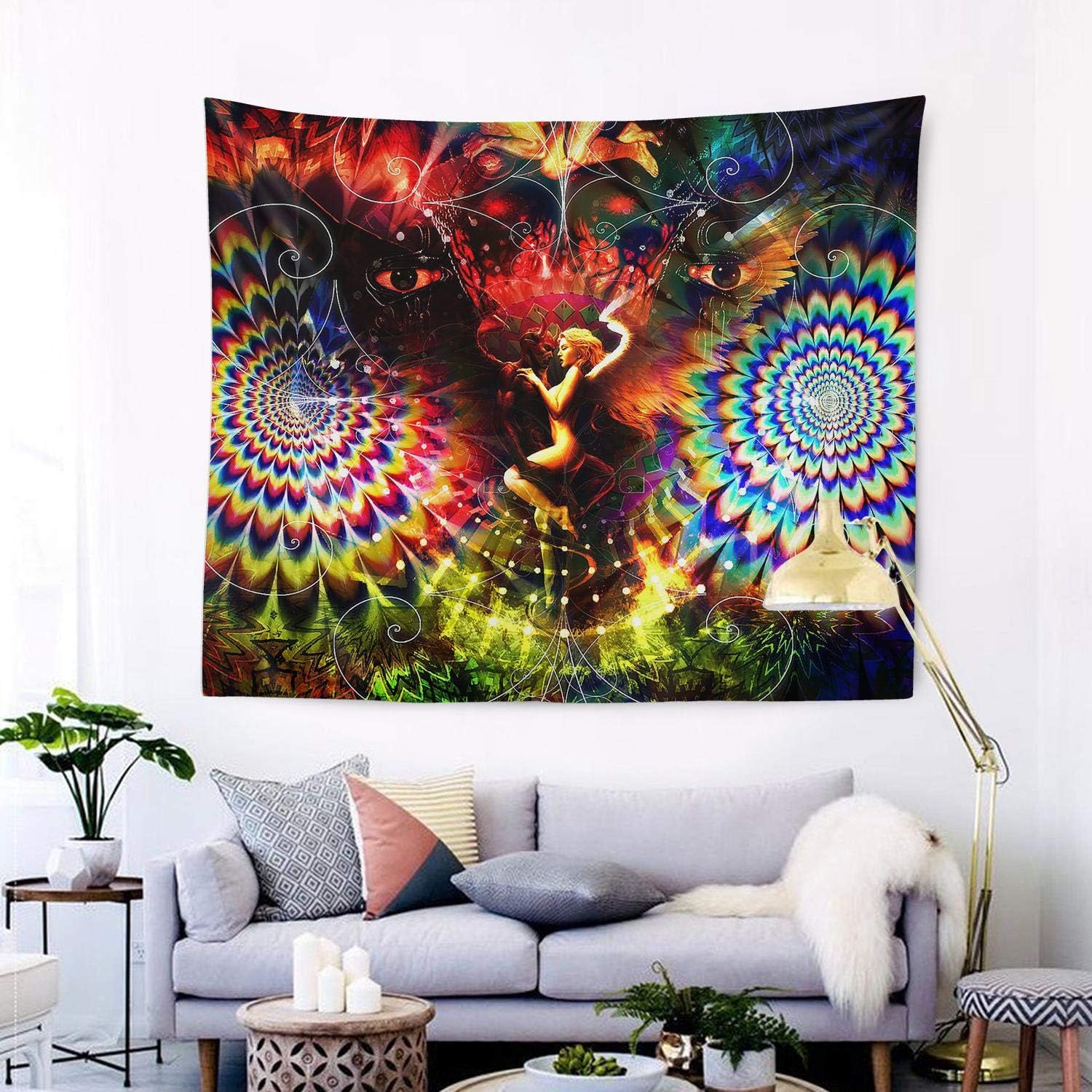 clong81866 New Trippy Psychedelic Art Tapestry Home