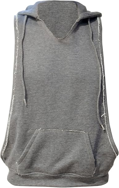 Amazon レディースパーカープルオーバーコットンセクシーシングレットノースリーブジムタンクトップボディビルディングパーカーの女性ランニング スポーツとウエイトリフティングレーサーバックトップトレーニングベストトップススリムフィットジャケットスウェット