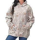 Anoumcy Camo Hoodie Womens Maple Leaf Fleece Hooded Sweatshirt Oversized Camouflage Hoodies For Women Trendy