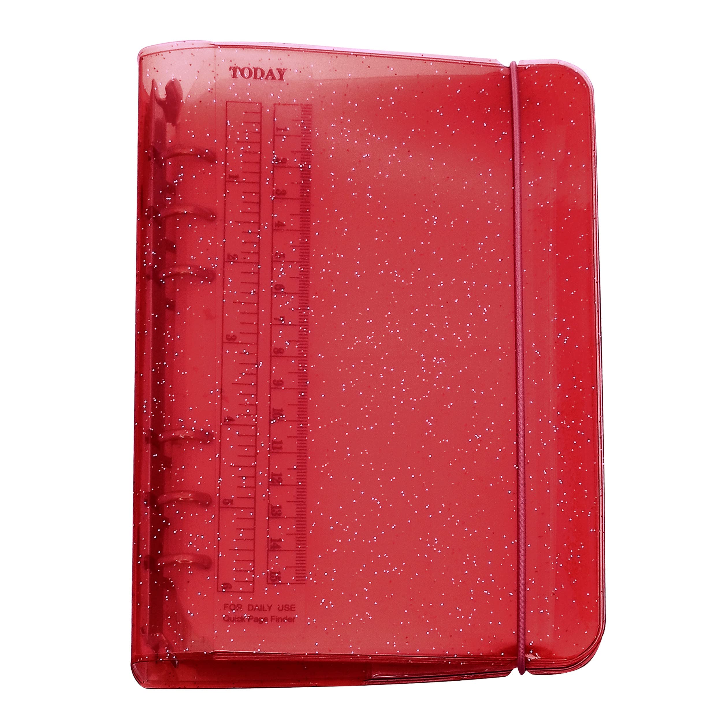 A6/ A5 6-Holes Colorful PP Cover Round Ring Binder Personal Organizer for Loose Leaf Sheet Refill Notebook/DIY Scrapbooking (Hibiscus, A6 Combo)