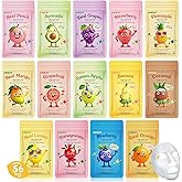 56 Pack Fruit Collagen Face Masks Skincare for Teens Girls, Sheet Face Mask Skin Care for Kids, Bulk Hydrating Facial Masks for Women, Face Mask Set for All Skin Types, Birthday Party Spa Gifts