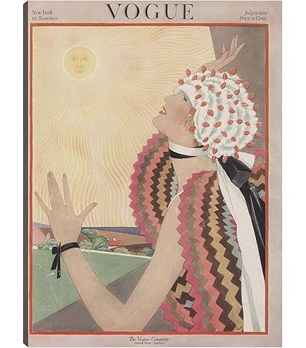 Amazon.com: Fine Art Canvas Vintage Vogue Magazine Cover 1921