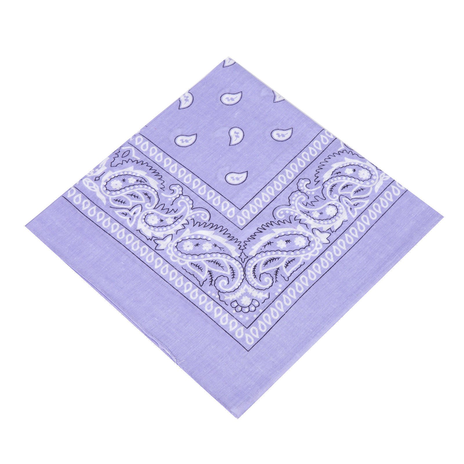 [UK SELLER] Men's/Women's Bandana Head Scarf Neck Scarves Paisley 100% COTTON (lilac)