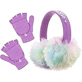 PEAK 2 PEAK Girls Earmuff and Convertible Fingerless Gloves Cold Weather Set