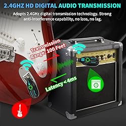 BEEONE 2.4GHz Mini Wireless Guitar System with 4