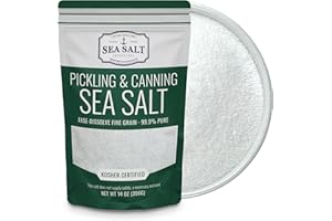 SEA SALT SUPERSTORE Pickling & Canning Pickling & Curing Salt for Natural Preserving, Fine Kosher Salt for Brining, 14 oz Bag Non Iodized