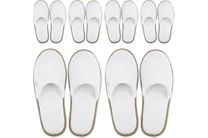 BERGMAN KELLY - Spa Slippers - Disposable Indoor House Slippers - Closed Toe House Shoes for Men & Women - Value Pack Hotel Indoor Shoes for Guests - Washable & Reusable for Travel & Wedding