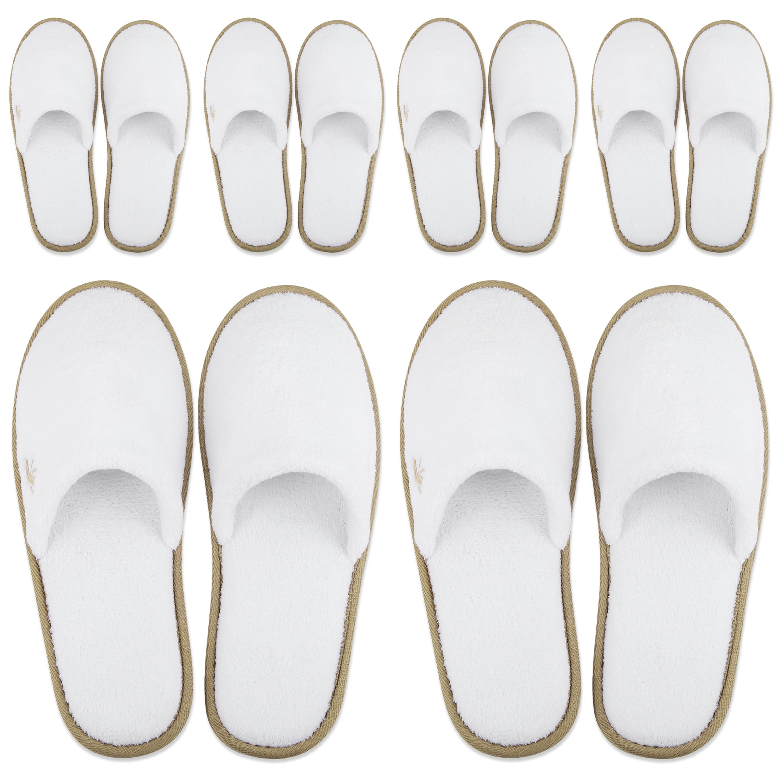 Photo 1 of ++6 PAIRS+++BERGMAN KELLY - Spa Slippers - Disposable Indoor House Slippers - Closed Toe House Shoes for Men & Women - Value Pack Hotel Indoor Shoes for Guests - Washable & Reusable for Travel & Wedding