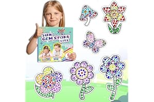 Yazhiji Diamond Window Craft Kits for Girls Kids Suncatcher Art for 6 7 8 9 10 11 12 Years Old DIY Gem Painting Supplier Set for Boys Ages 6+ Gemstone Stickers as Birthday Party