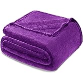 Exclusivo Mezcla Fleece Blanket Twin Size for Bed, Super Soft and Warm, All Season, Cozy, Plush, Lightweight, 60x80 Inches Purple