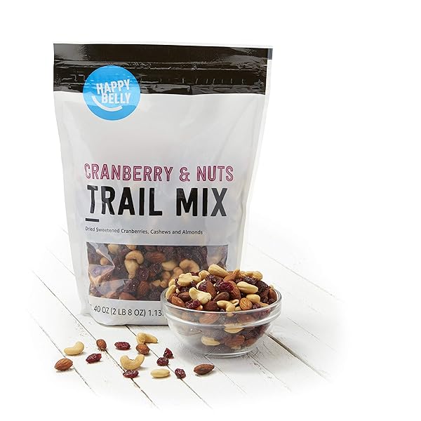 AMAZON BRAND – HAPPY BELLY CRANBERRY & NUTS TRAIL MIX, 2.5 POUND (PACK OF 1)
