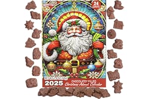 SWEETZO Santa Advent Calendar, Chocolatey Candy Countdown to Christmas, 24 Days, 2.4 Ounces