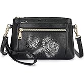 VIMUTI Small Crossbody Bags for Women,Vegan Leather Cell Phone Purse Embossed Clutch Purse with Shoulder and Wrist Strap | Breathable Material, Adjustable Strap, Multi-Pockets, Detachable Strap