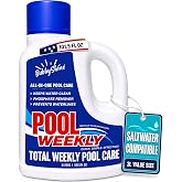 BubbyShine Weekly Pool Treatment, Pool Clarifier &amp; Phosphate Remover, 3 L | Pool Chemicals for Above Ground &amp; Inground Pools, Pool Waterline Cleaner, Saltwater Safe, Weekly Pool Care