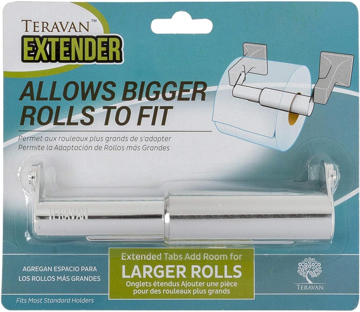 Teravan Extender for Extra Large Toilet Paper, Converts TP Holders to
