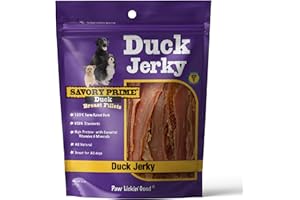 Savory Prime Duck Jerky Dog Treats, Made with 100% Real Duck Breast, Farm Raised, Healthy, Easily Digestible, High Protein, Satisfies Dog's Urge to Chew, 8 Ounce (Pack of 1)