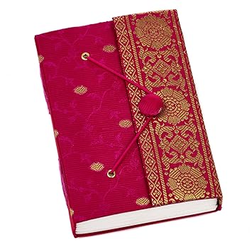 Fair Trade Tagebuch Sari Mittel 110 x 155 mm cerise